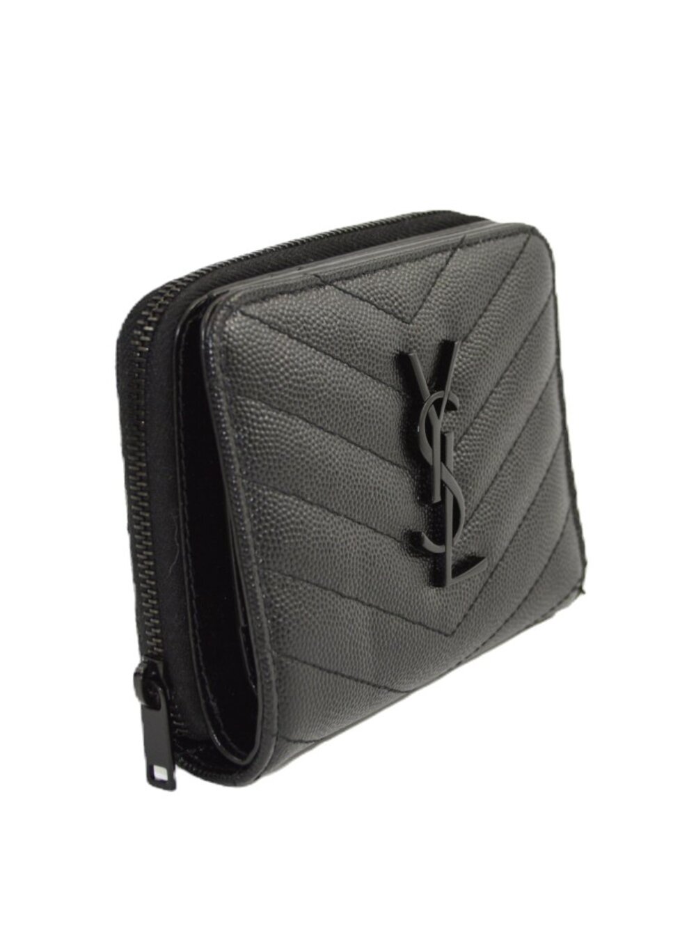 Yves Saint Laurent Small Cassandre Matelassé Zip-Around Wallet #202-115 - Picture 4 of 8